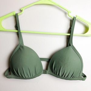 Aerie Green Perky Triangle Bikini Top S